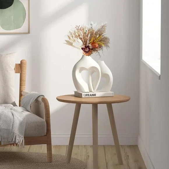 Unique Heart-Shaped Ceramic Vases for Dried Flowers – Decorative Set of 2 - Picture 7 of 8